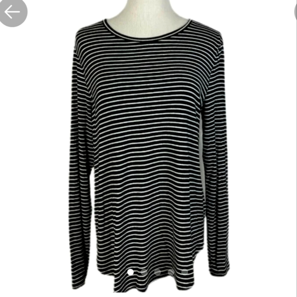 Old Navy black and white striped tunic, size large